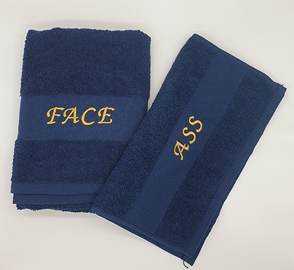 Set asciugamani Ass Face Navy Blue