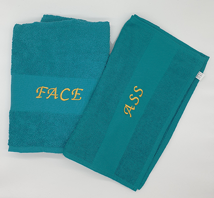 Set asciugamani Ass Face Green
