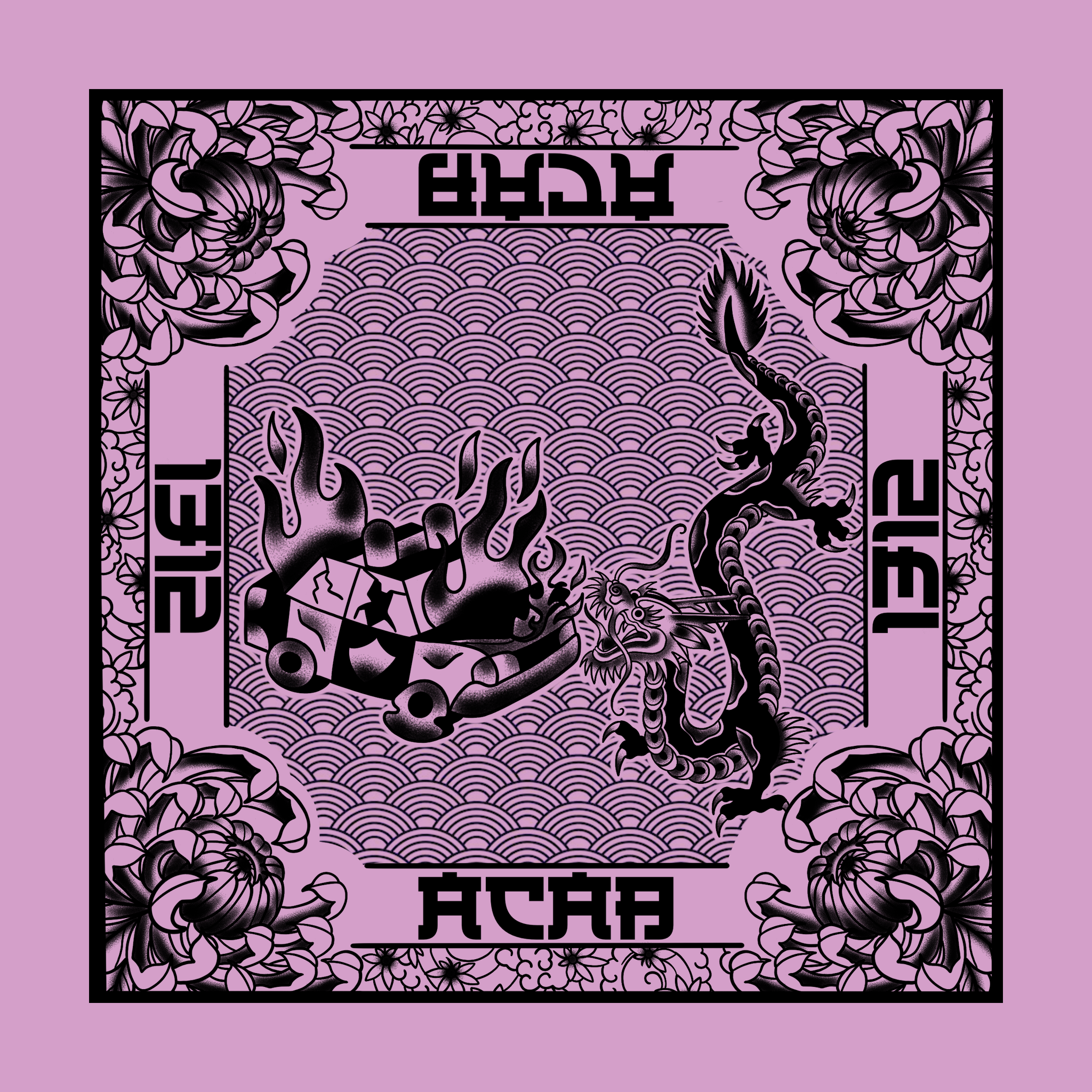 Bandana Acab Dragon pink