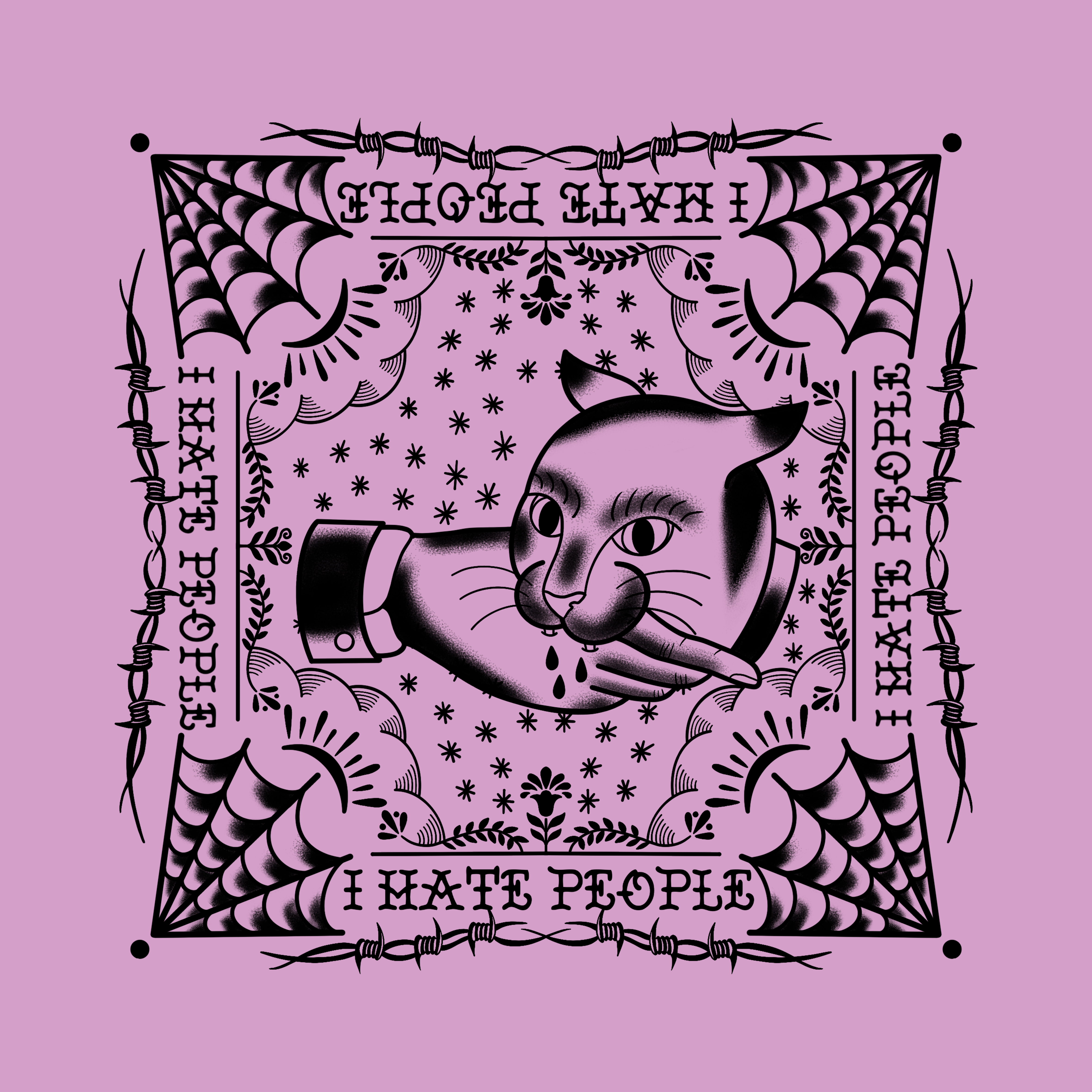 Bandana I Hate People pink
