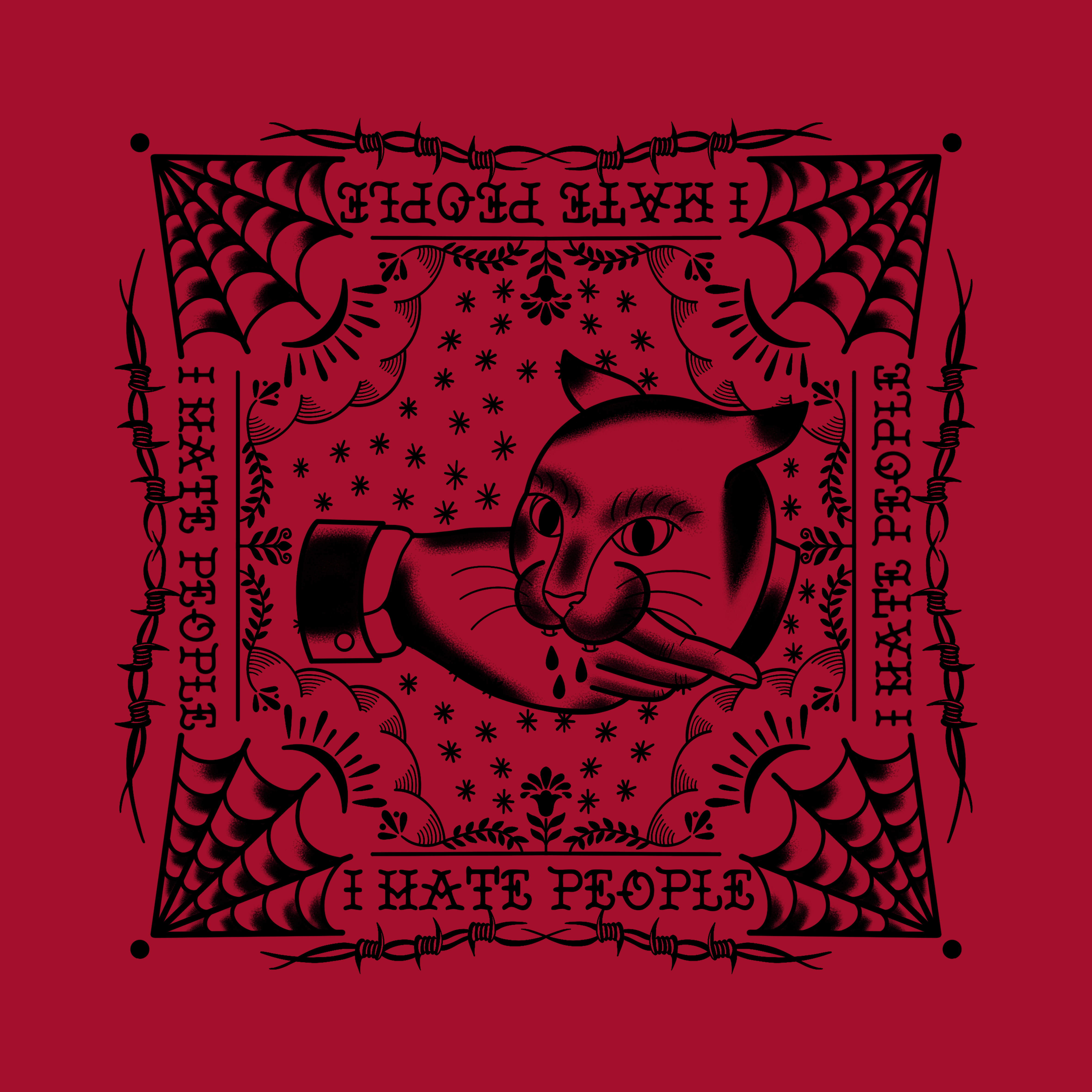 Bandana I Hate People red